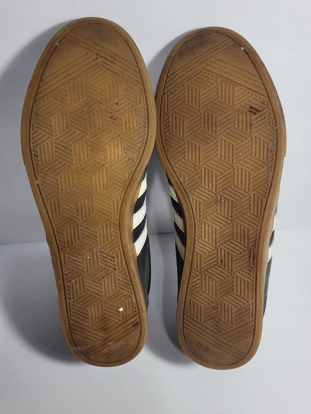 adidas Dark Gray Suede Sneakers with Cream Stripes and Gum Sole - Picture 7 of 7